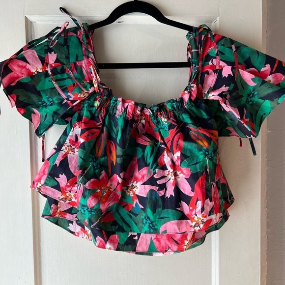 Marissa Webb Leona Off Shoulder Top Tropical S - Picture 3 of 9